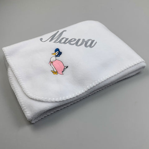 white duck baby girls blanket