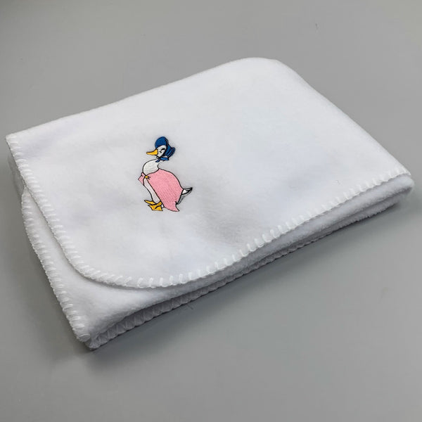 white duck girls baby blanket