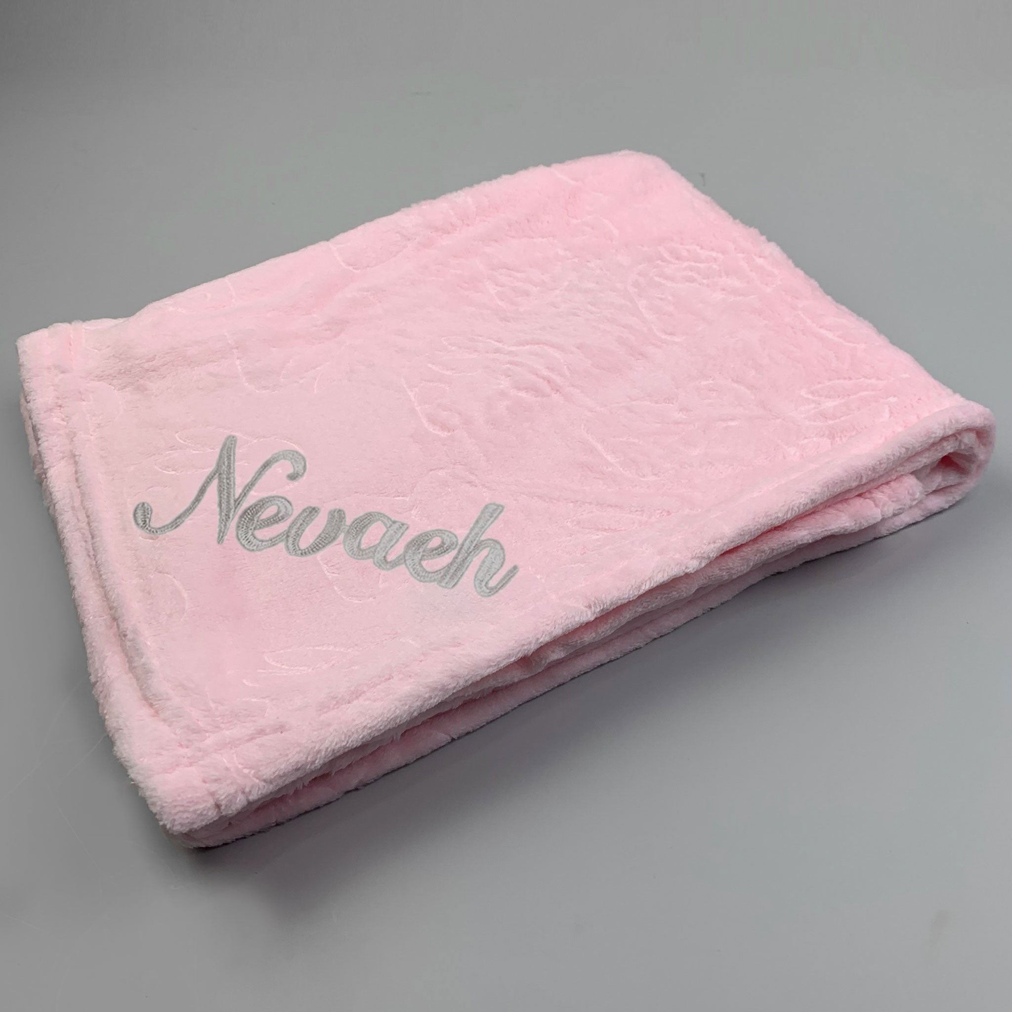 Baby Girls Pink Embossed Bunny Blanket - Personalised