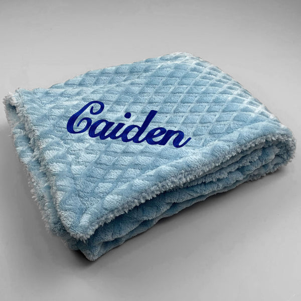 baby boys blue personalised blanket