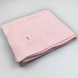 baby girls pink knitted shawl