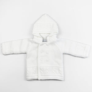 knited unisex baby cardigan white