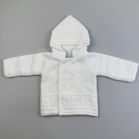 knited unisex baby cardigan white