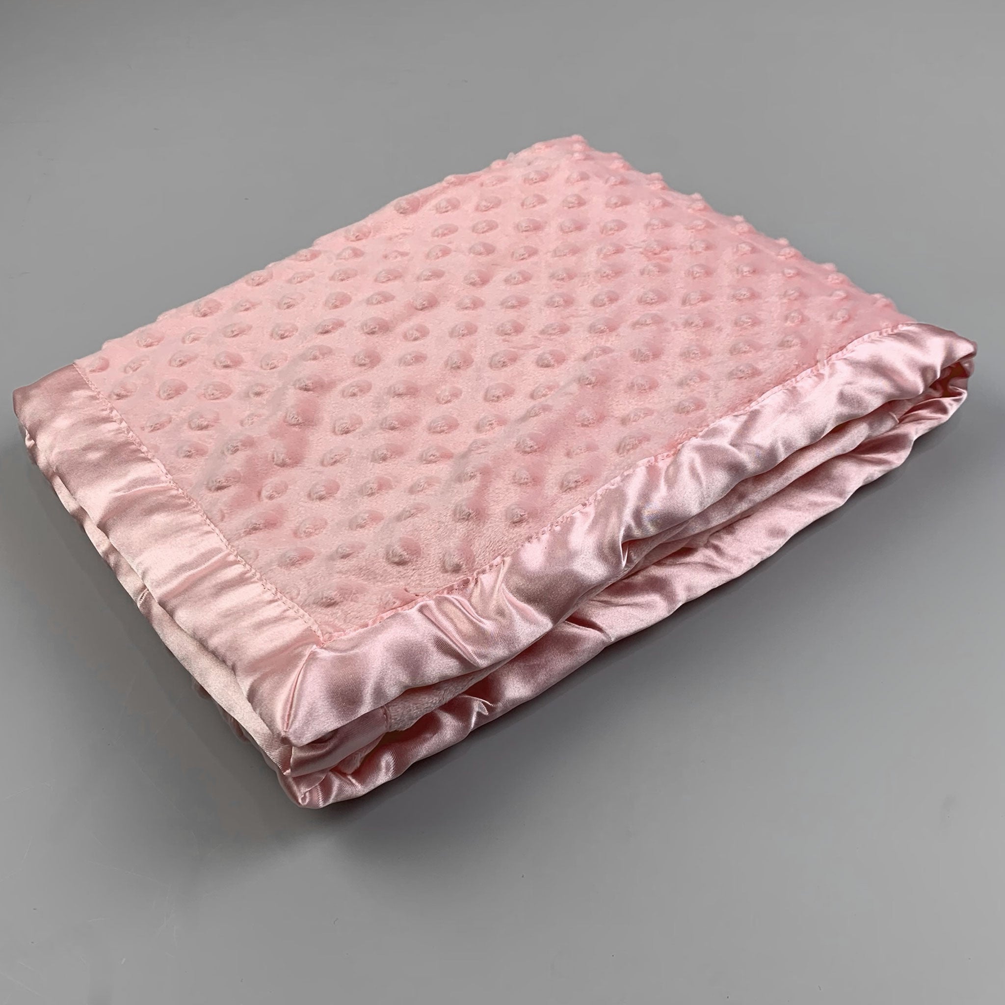 baby girls pink satin bubble blanket