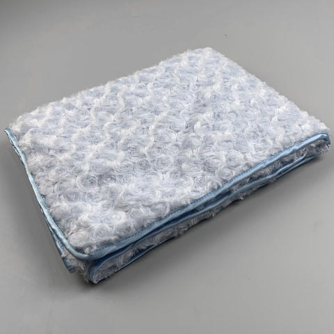 blue baby rose bud blanket blue