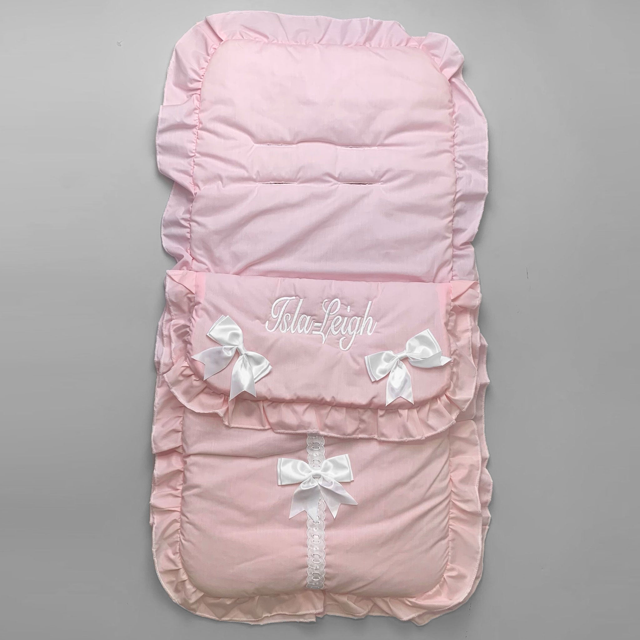 pink baby girl personalised footmuff