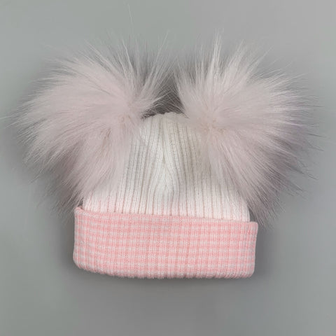 baby girls pink waffle newborn hat