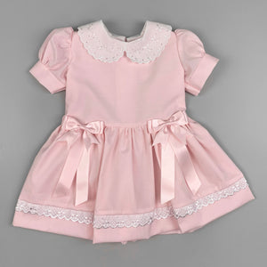 baby girls pink dress two bows