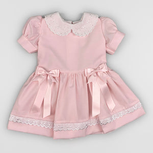 baby girls pink dress two bows