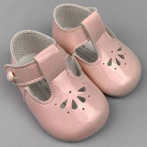 baby girls pink t bar shoes