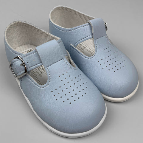 baby boys blue hard sole shoes