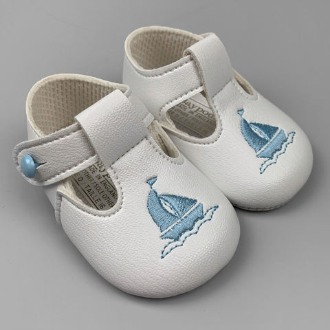 baby boys white boat shoes