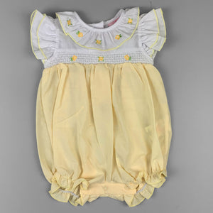 baby girls yellow summer romper flowers