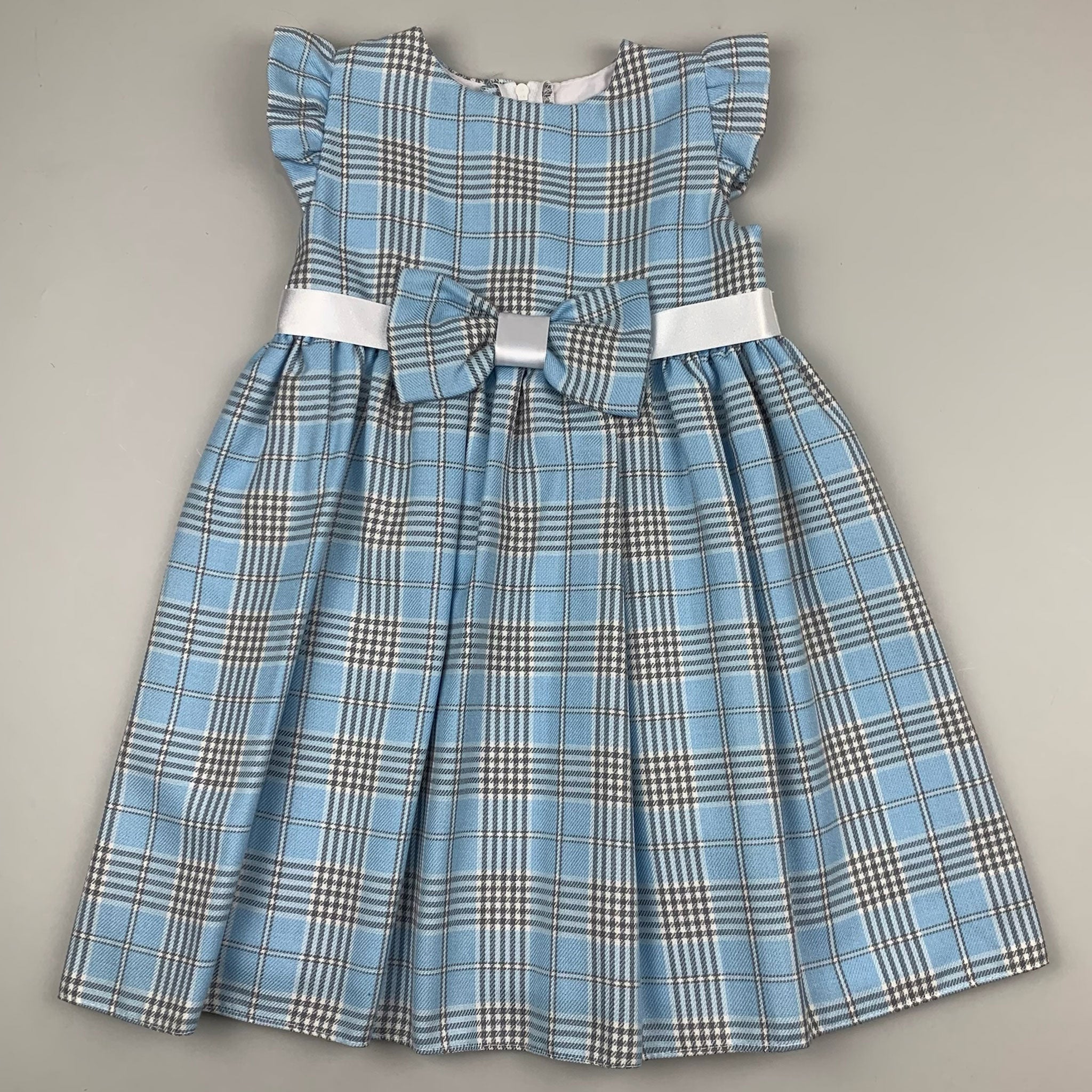 baby girls tartan blue dress