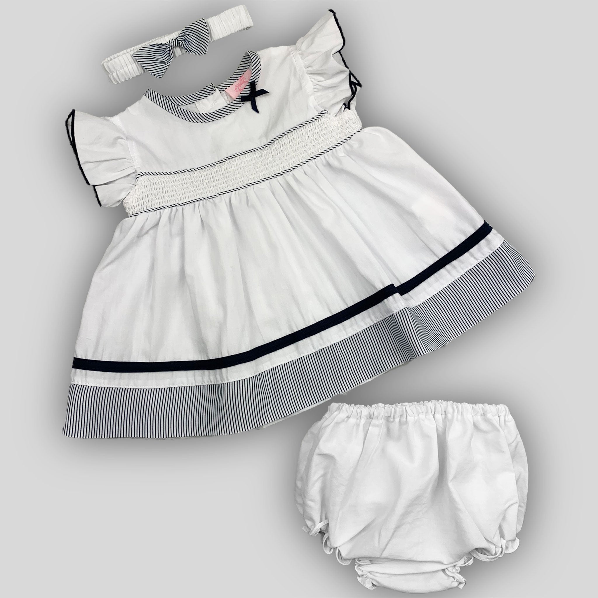 navy baby girls summer dress striped