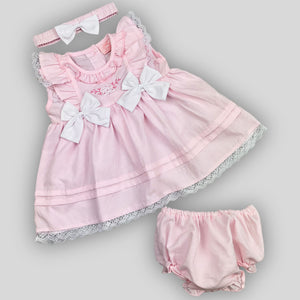 baby girls pink summer three piece outfit