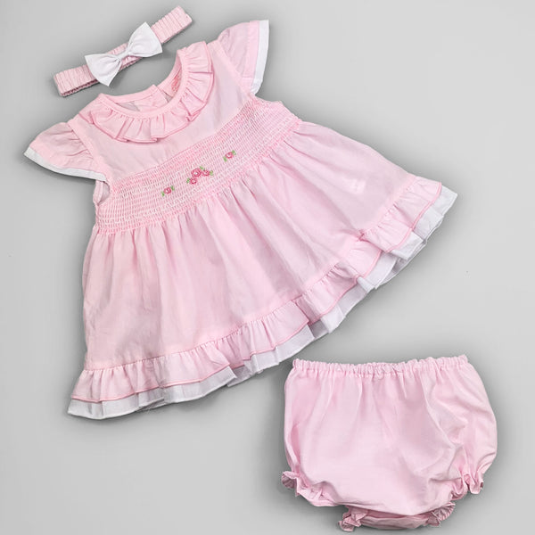 baby girls pink summer three piece outfit