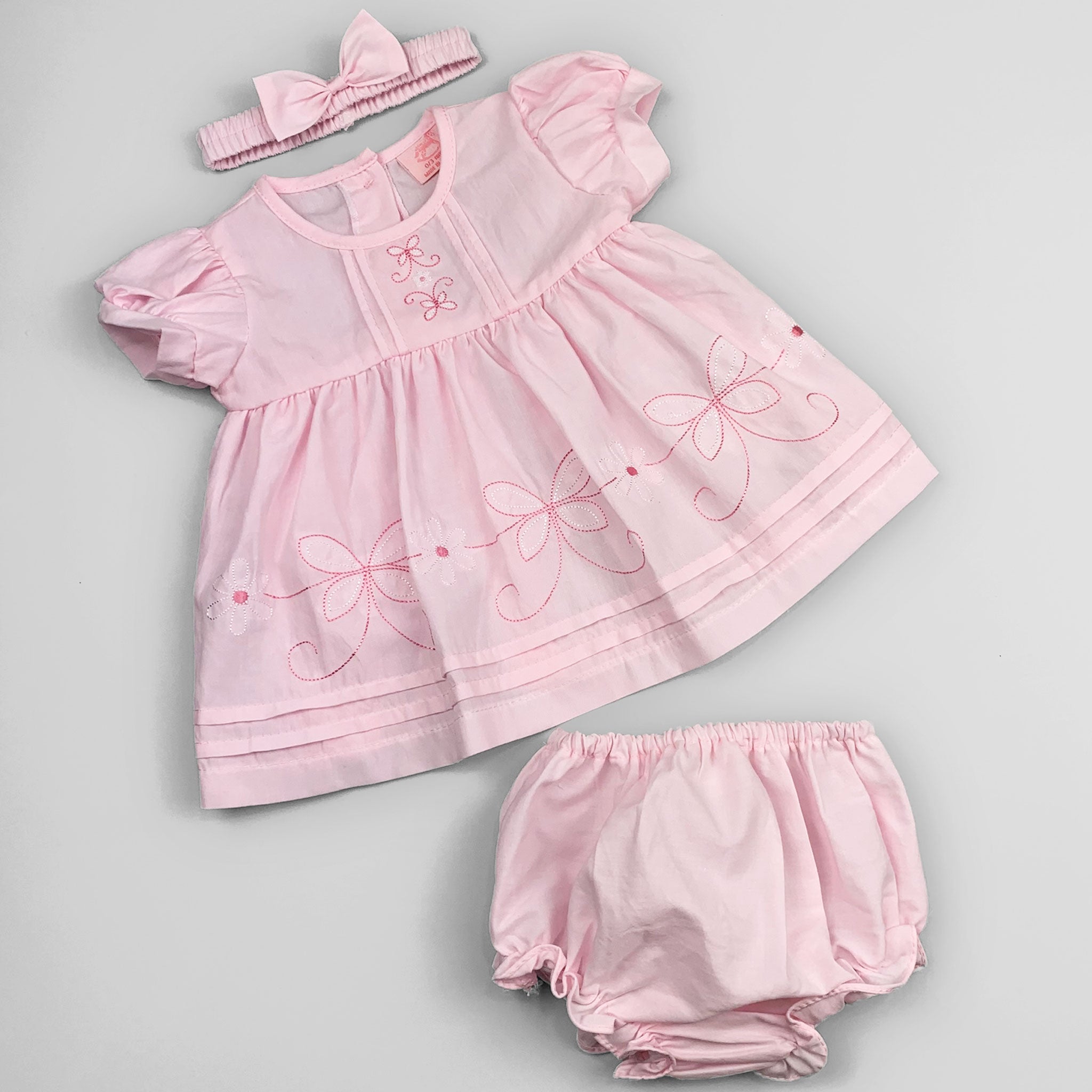 BABY GIRLS PINK SUMMER THREE PIECE OUTFIT