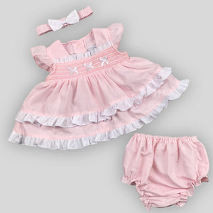 baby girl pink summer dress with knickers