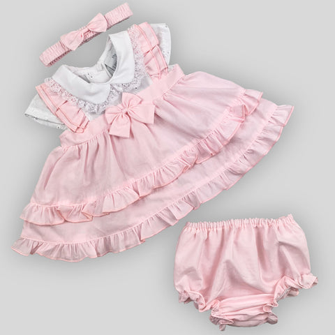 baby girls summer dress matching headband and knickers