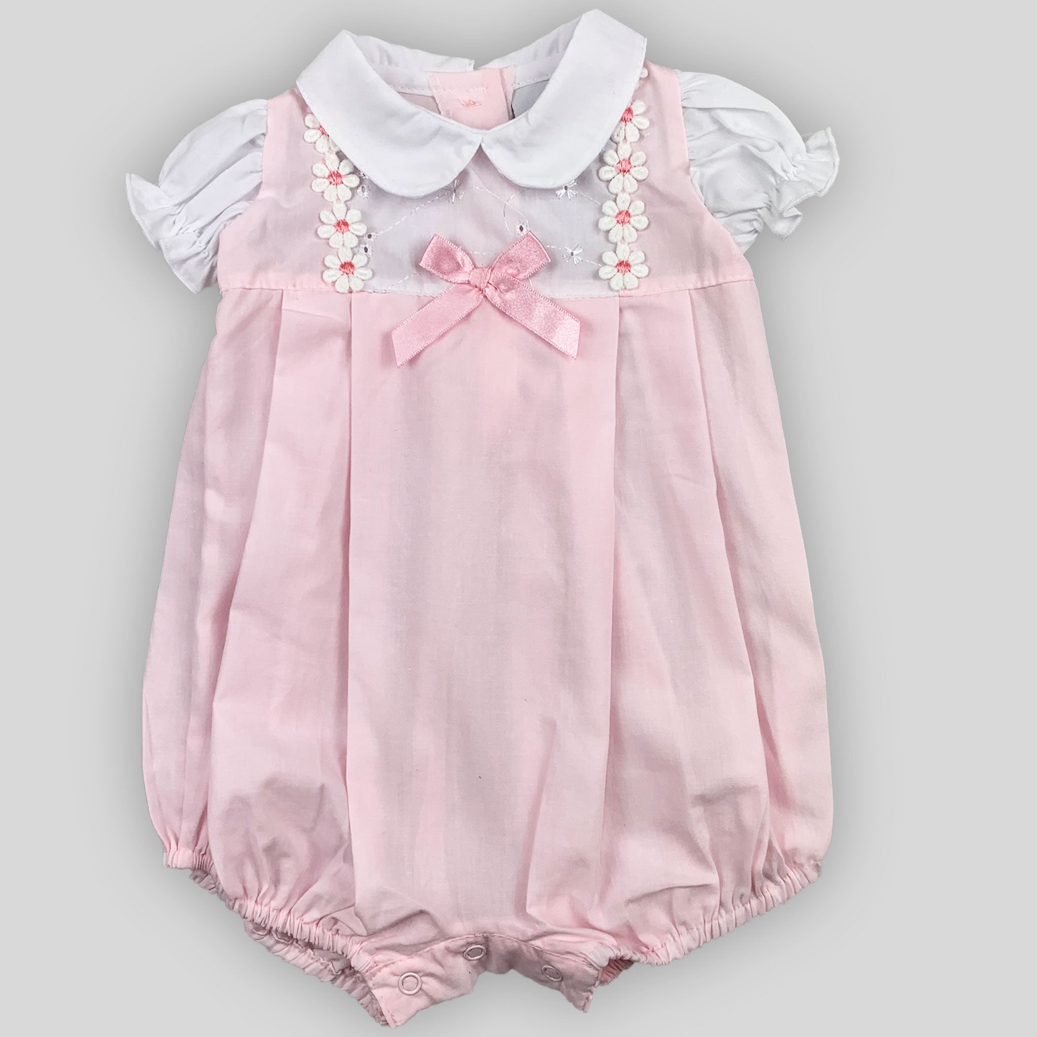 baby girls pink flower romper