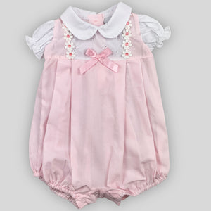 baby girls pink flower romper