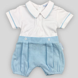 baby boys romper blue and white