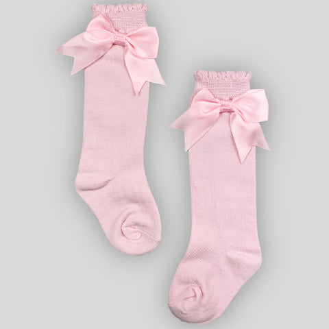 baby girls pink bow socks