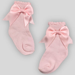 baby girls pink bow socks