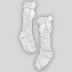 baby girls white bow socks