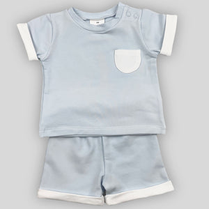 baby boys blue and white summer set