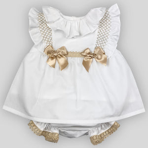 baby girls beige summer outfit