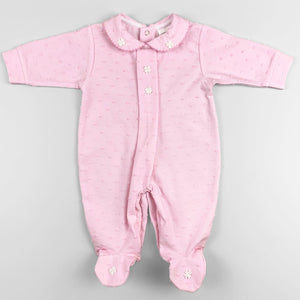 Baby girls flower pink sleepsuit