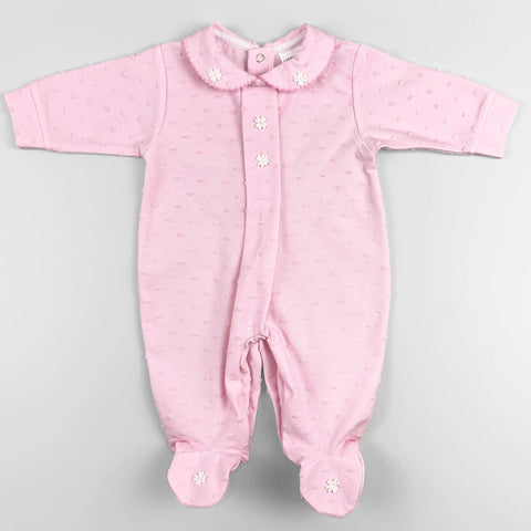 Baby girls flower pink sleepsuit