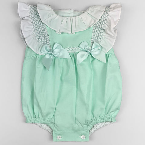 mint green baby romper