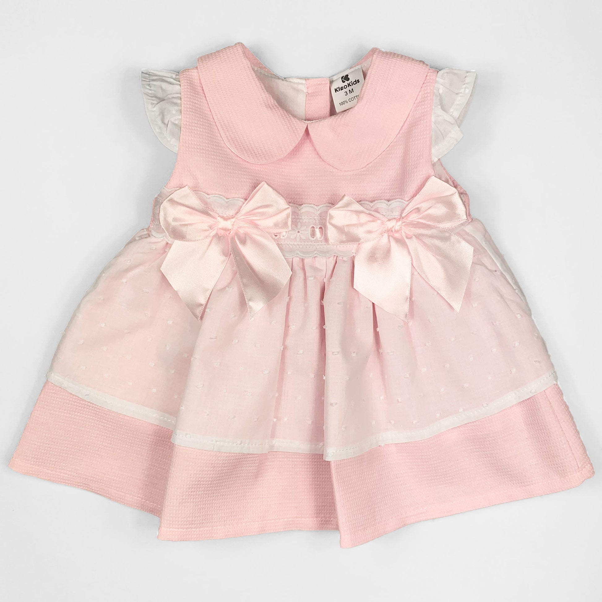 baby girs pink two bow  summer dress