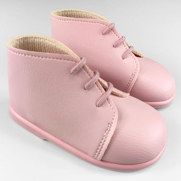 baby girls hard sole pink booties