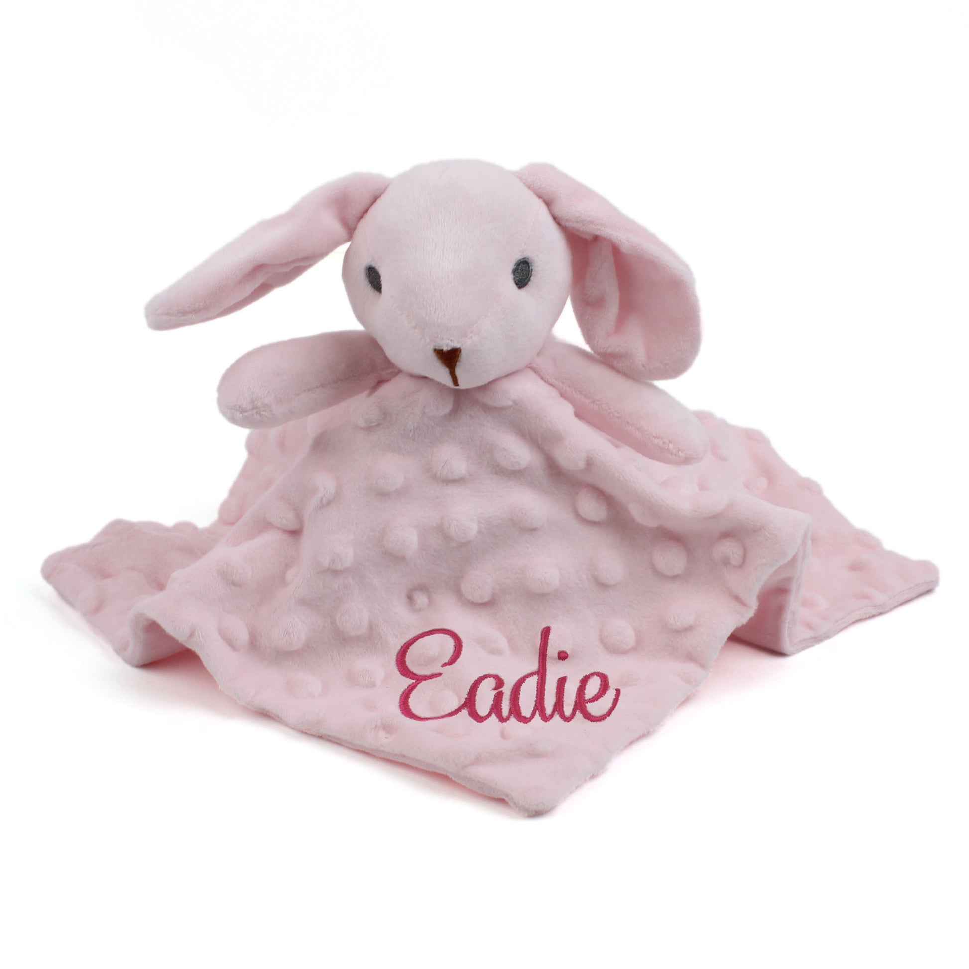 personalised pink baby girl comforter rabbit