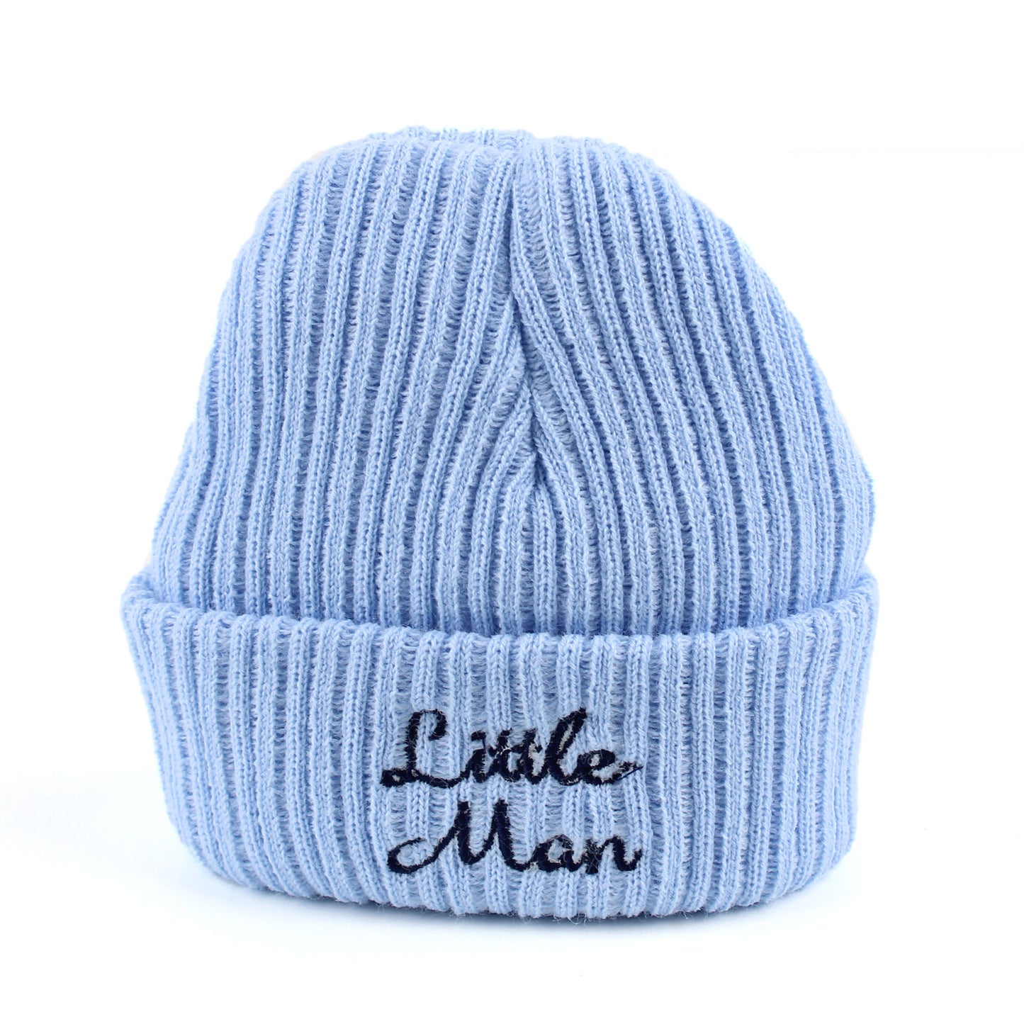 Newborn Beanie Hat with “Little Man” Embroidery – Newborn & 0–6 Months