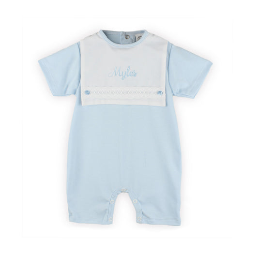 Personalised Blue Baby Romper – Made in Portugal
