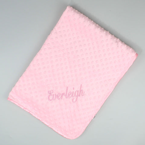 personalised pink blanket aby girl