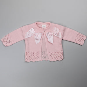 Baby Girls Pink Cardigan With Bows