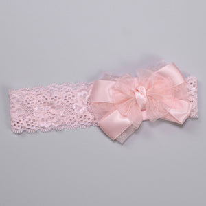 lace pink headband baby girls