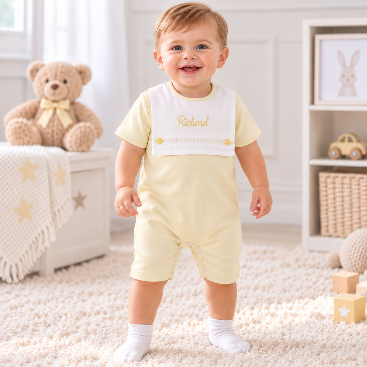 Personalised Lemon Baby Romper – Made in Portugal