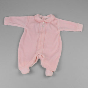 Pink baby velour sleepsuit pex