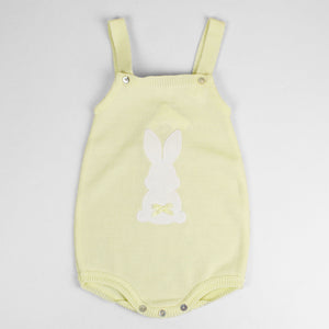 lemon yellow romper with bunny