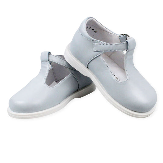 Baby Boys Blue Leather T Bar Shoe