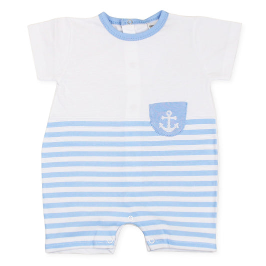 baby boys striped sailor outfit in blue