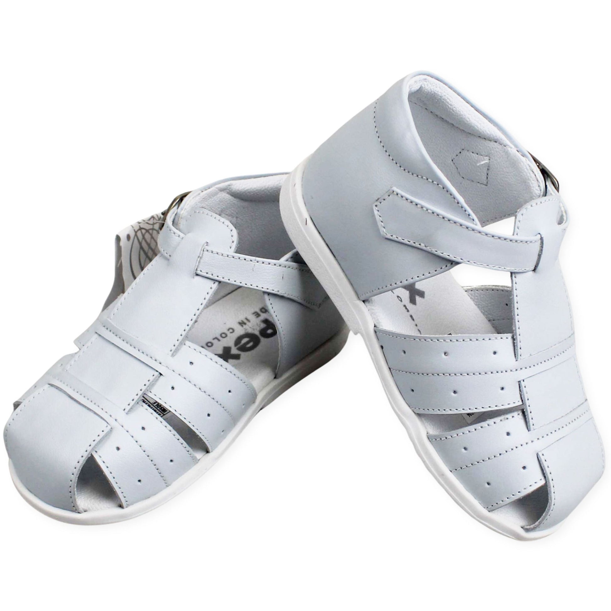 Baby Boys First Walking Sandals PEX Hard Sole Blue Leather