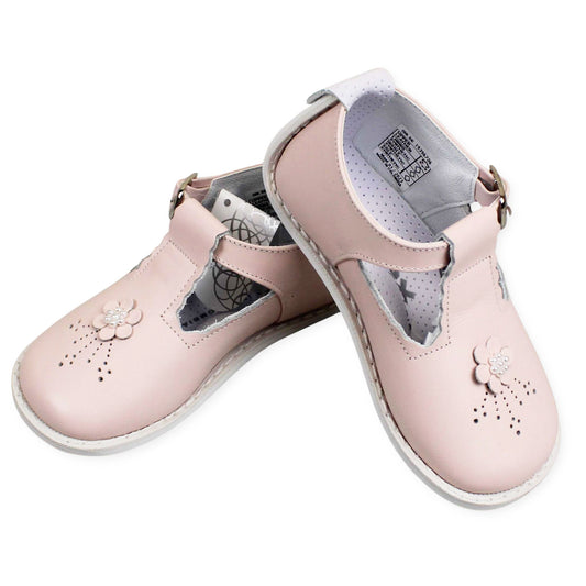 baby girls pink leather shoes